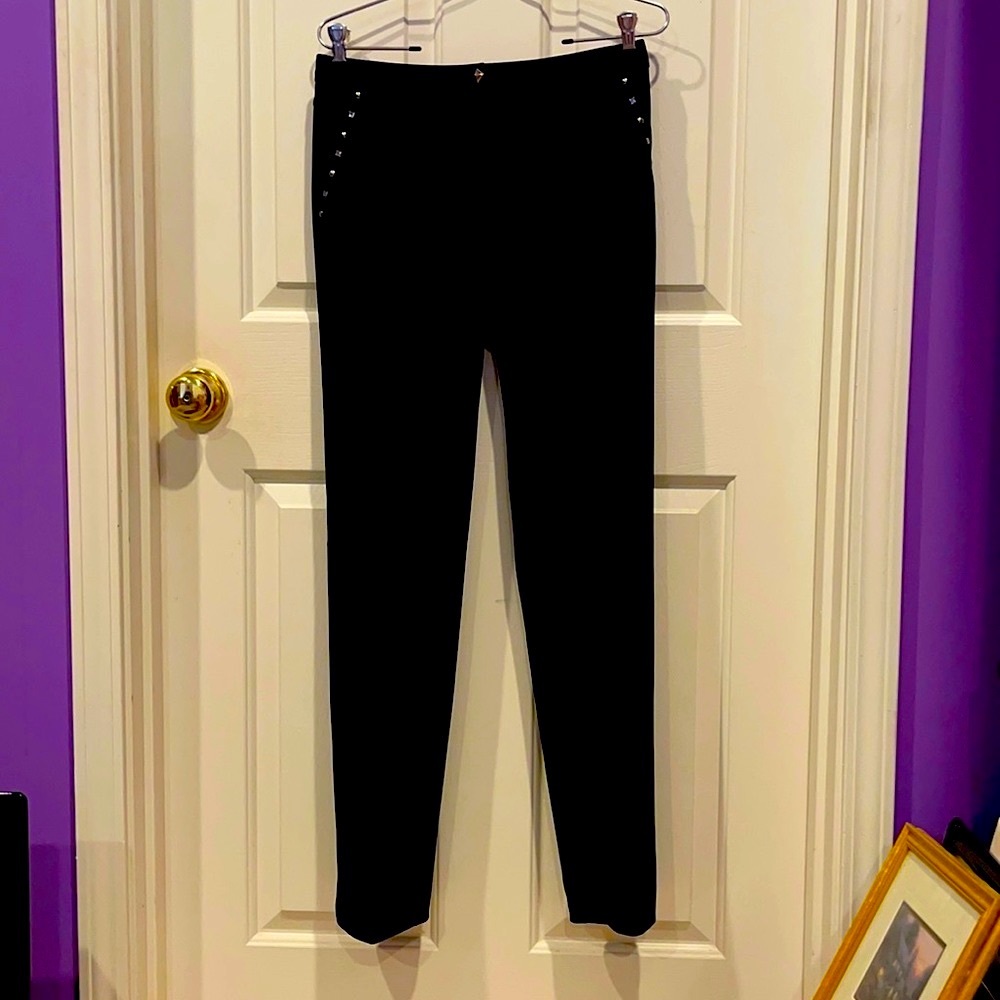 Italy Women Polyester Black Pants. Sz 12 KOORIN